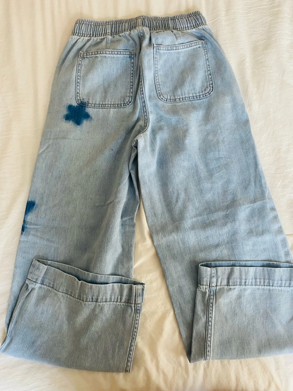 GAP Light Blue Denim Joggers with Dark Blue Accents
